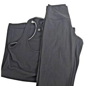 Lululemon Womens Matching Set Lot of 2 Sport Tank and Bike Ankle Tights Set Sz 4